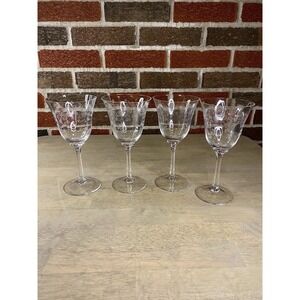 Lenox USA 'CASTLE GARDEN' 10 oz. goblets  1975-1992 Lot Of Four